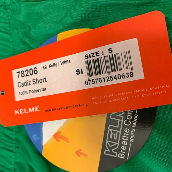 💐💐💐 NWT KELME MENS SOCCER ATHLETIC SHORTS SIZE S.  💐💐💐 - Picture 4 of 8